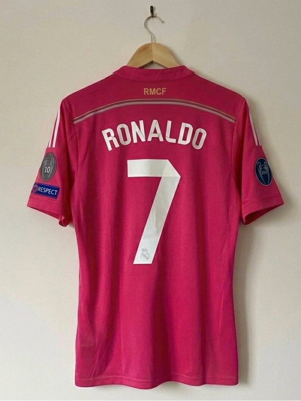 Ronaldo #7 Real Madrid UCL 2014/15  Away Pink  Jersey Size Medium